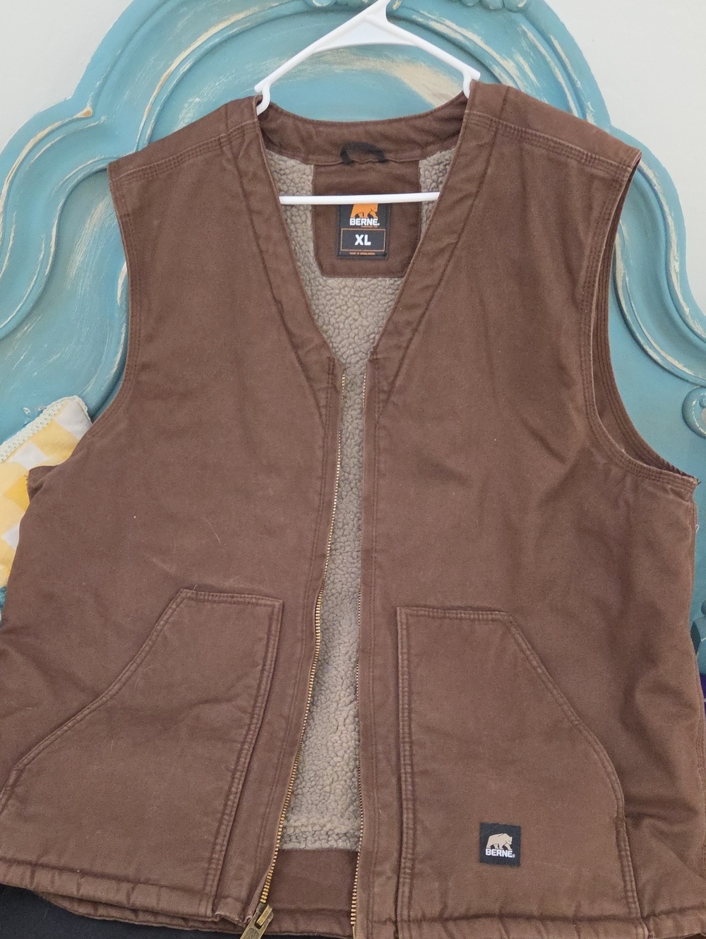 Berne Brown Sherpa-Lined Men’s Work Vest - XL
